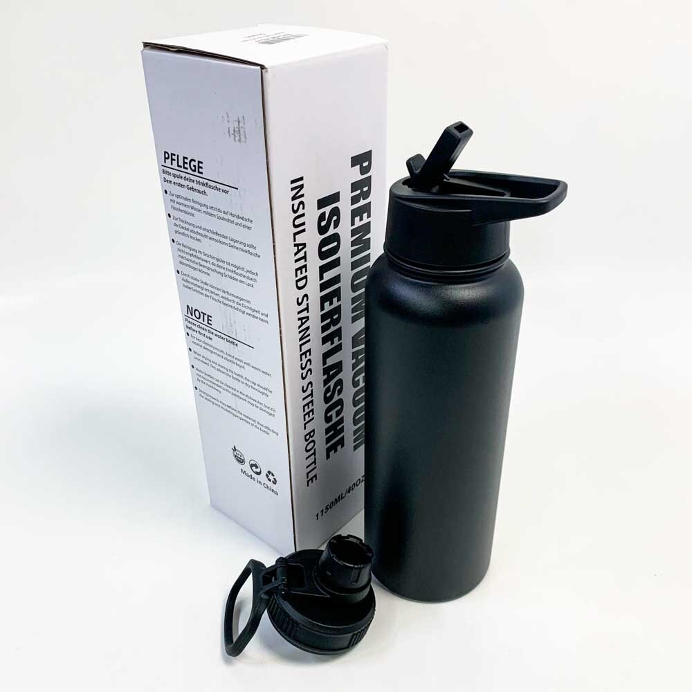 HYDRO CELL Edelstahl-Wasserflasche – Doppelwandig, Isoliert, 907 Ml, Mit Strohhalm-Deckel & Schraubdeckel