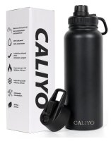 CALIYO Edelstahl-Wasserflasche 1150 ml Thermoskanne hohe...