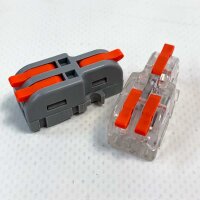 Cable connector 250V 32A connection clamp compact quick connector 4 mm² conductor clamp 1 in 2 out for DIY - 20 pieces