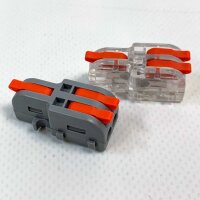 Cable connector 250V 32A connection clamp compact quick connector 4 mm² conductor clamp 1 in 2 out for DIY - 20 pieces