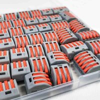 Cable connector set 80 pieces 2/3/5 ports cable clamps 250V 32A compact electrical connection blocks 4mm˛ conductor clamp with operating lever