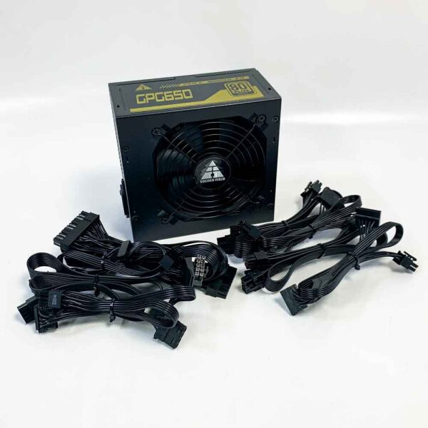 GOLDEN FIELD PC Power Supply, 80+ Gold 650W ATX Power Supply, Fully Modular for Gaming PC