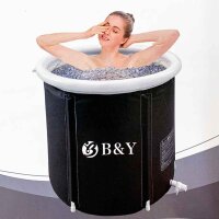 Foldable Ice Bath Tub with Cover 80cm Diameter Large...