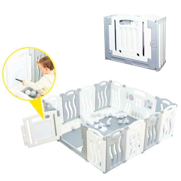 Gupamiga Baby Playpen Foldable, Baby Playpen with Drawing Board, Baby Playpen, Safety Playground Activity Center for Children (Sea Theme)