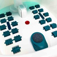 RENPHO foot bath, foot bath with heat function, Shiatsu foot bath massager with GFCI plug and pedicure set, vibration bubbles with temperature control and 22 removable rollers for relaxing feet