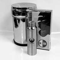 Phoenix Gravity 8 liter Gravity Fed stainless steel drinking water filter (with minimal scratches) with 2 Phoenix carbon water filter cartridges, stainless steel tap