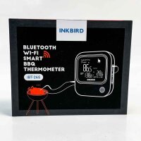 Inkbird IBT-26S Fleischthermometer, Bluetooth 5.1 Signal 70m und WIFI 2.4G, Thermometer mit 4 Temperaturfühlern, Magnetische Halterung, USB-Aufladbar, Grillthermometer für Küche Ofen Grill BBQ Smoker