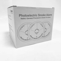 HEIMAN radio smoke detector, smoke detector including holder, networkable DIN EN 14604, photoelectric smoke detector (set of 3)
