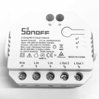 SONOFF DualR3 WiFi roller shutter control relay module, 2-way 2-gang smart switch garage door, with measuring function, 3 working modes, remote control light, shutters, Alexa/Google Home/Siri Supported