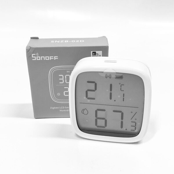 SONOFF SNZB-02D Zigbee Temperature and Humidity Sensor, Zigbee LCD Smart Thermometer Hygrometer, Zigbee Hub Required, Temperature Humidity Sensor Compatible with Alexa/Google Home/Home Assistant