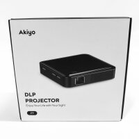 Mini projector, Akiyo Z9 DLP short distance projector with built-in battery and outdoor capability, 100 playback time, support Full HD 1080P