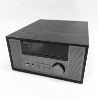 Kompaktes 100-W-HiFi-Stereo-Mikrosystem mit CD-Player, Bluetooth, UKW-Radio, USB, AUX-Eingang, großem LED-Bildschirm und Taste, Fernbedienung (LP-609B)