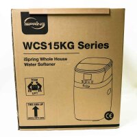 iSpring WCS15KG-E water softening system with backwash function, water softener for households up to 6 people, descaling system, anti-limescale system