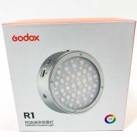 Godox R1 RGB LED Video Light, RGB Mini Creative Light with Creative Music Mode, 2500K-8500K, with 1/4 Screw Mount and Magnetic Attraction, with RGB Mode, 14 FX Special Effects Silver