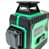 Cross line laser 25M, THL&INEW cross line laser green self-leveling 3 x 360° with magnetic wall mount, 3D 12 lines, IP 54 line laser vertical and horizontal line (3pcs battery)
