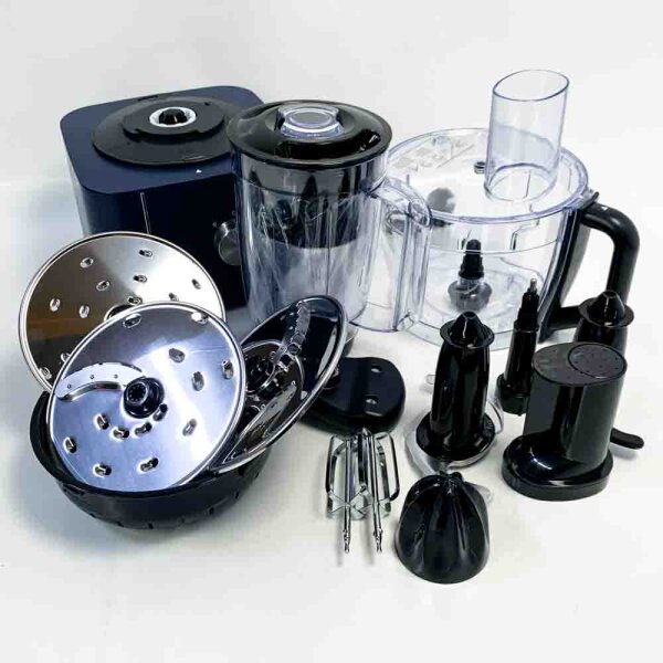 SNDOAS Multifunction Kitchen Robot, 1100W Food Processor, 3.2L Mixing Bowl, Multifunction Chopper, 1.5L Stirring Robot, Coffee Grinder, Dark Blue