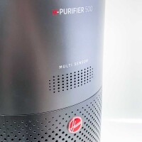 Hoover H-PURIFIER 500 air purifier - with HEPA-13 filter for good air quality - air knife with CO warning system - with diffuser function - controllable with app & LED display, for rooms up to 110 m² [HHP55CA] Titanium