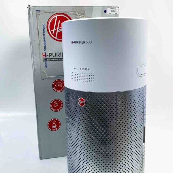Hoover H-PURIFIER 500 Luftreiniger – mit HEPA-13 Filter für gute Luftqualität – Luftmesser mit CO-Warnsystem – mit Diffusor-Funktion – mit App & LED-Display steuerbar, für Räume bis 110 m² [HHP50CA] Weiß