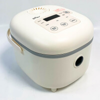 Bear Rice Cooker 2L with Steamer, 6 Rice Cooking Functions with Brown Rice, Steam, Porridge, Soup, Preset and Keep Warm, Multifunctional 350W Electric Mini Rice Cooker for 2-4 People