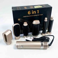 Air Styler Hairstyler 6 in 1, round brush hairdryer, hot air brush, hair styler with automatic curling iron, straightening brush, straightening, curling and blow-drying dry hair