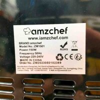 AMZCHEF ZM1501 Entsafter Gemüse und Obst  - Entsafter Slow Juicer mit Rückwärts-Kau-Funktion - Zartes Zerkleinern ohne Filtern - Saftpresse Elektrisch mit Bürste und 2 Tassen - Rein-weiß