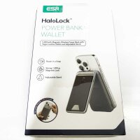 ESR HaloLock 5000 mAh Wireless Power Bank Wallet with USB-C Cable, Compatible with MagSafe Battery Pack, Wireless Portable Charger, Magnetic Wallet for iPhone 15/14/13/12 Series, Black