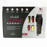 GAMMAPIU Absolute Alpha Clipper Professional, Herren-Haarschneidemaschine mit rotierendem Motor, 4 Stunden Akkulaufzeit, verstellbare Klinge, geräuschlos, 3 rotgoldschwarze Gehäuse, 5 Kämme, Reinigungsset