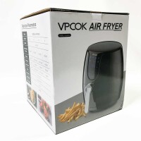 Vpcok ‎LQ-2507B with 6 different cooking programs hot air fryer without oil, easy to clean, LED touchscreen with recipe book 1500W deep fryer