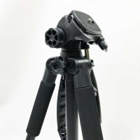 Sunfoto ‎ST60-Tripod, camera tripod 160cm lightweight photo tripod with 2 quick-release plates, carrying bag, mobile phone holder for smartphone DSLR SLR Canon Nikon Sony Olympus - black