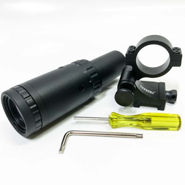 Feyachi M37 1.5X - 5X Scope Magnifier Red Dot Magnifier with Flip to Side Mount Focus Adjustment