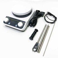 LABFISH Magnetic Stirrer Hot Plate 280℃/536℉ 5 Inch Digital Laboratory Magnetic Stirrer 3L Capacity Button Control 200-1500rpm, Probe Sensor & Stirring Rod Included