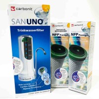 Carbonit Sanuno table-top filter economy set filters pollutants, bacteria and heavy metals | made in Germany
