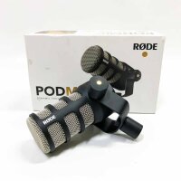 RØDE PodMic Dynamisches Mikrofon mit Rundfunkqualität mit integrierter Schwenkhalterung für Podcasting, Streaming, Spiele und Sprachaufnahmen, XLR , Schwarz
