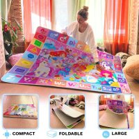 QUOKKA ABC Play Mat for Babies Toddlers Super Soft Extra Thick 0.8cm Large Alphabet Rug with Unicorn Princess