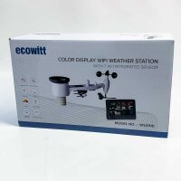 Ecowitt WS2910 Wetterstation mit WLAN, professionelle digitale Wettervorhersagestation mit großem Farbdisplay, 7-in-1-Sensor, solarbetrieben, für den Innenbereich, 3-in-1, integrierter , WS2910 868Mhz