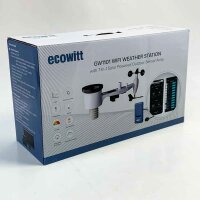 ECOWITT GW1101 Weather Station with Outdoor Sensor GW1101, 7-in-1 Wireless Solar Powered Outdoor Sensor, Indoor WiFi Gateway GW1100, Support Upload Sever APP 868MHz, with LCD