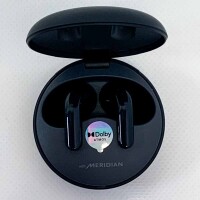 LG TONE Free DT80Q In-Ear Bluetooth Kopfhörer mit Dolby Atmos-Sound, MERIDIAN-Technologie, ANC (Active Noise Cancellation), UVnano & IPX4-Spritzwasserschutz - Schwarz