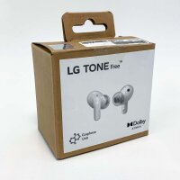 LG TONE Free DT80Q In-Ear Bluetooth Kopfhörer mit Dolby Atmos-Sound, MERIDIAN-Technologie, ANC (Active Noise Cancellation), UVnano & IPX4-Spritzwasserschutz - Weiß