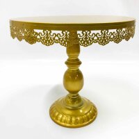 Snowtaros (WITHOUT ORIGINAL) Cake Stand Round Metal Dessert Display with Crystal Beads, 3 Tier Round Cupcake Stand Vintage Style for Party Wedding Decoration (Gold)