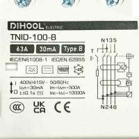 DIHOOL RCD allstromsensitiver fi Typ B 63A 30mA 4-polig schutzschalter schalter Fehlerstromschutzschalter