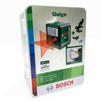 Bosch cross line laser Quigo with universal clamp MM 2 (simple and precise alignment with flexible positioning of the tool thanks to the clamp)
