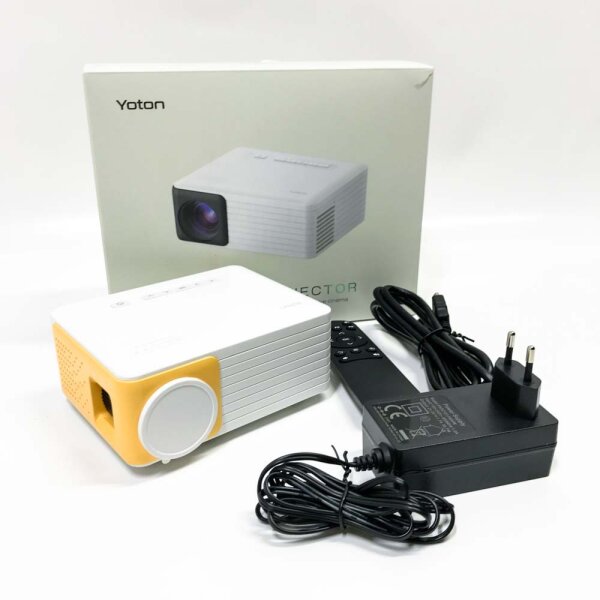 Mini projector, YOTON Y3 projector Full HD 1080P supported, video projector mobile phone, compatible with USB, PC, PS5, Xbox, Firestick, gift for children and families