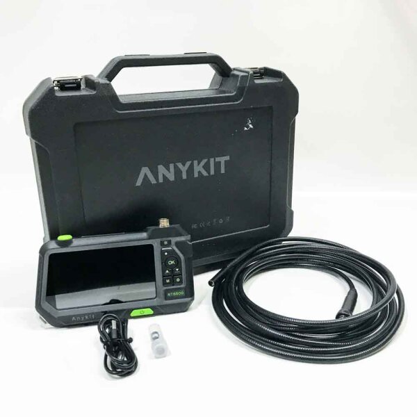 Anykit Multifunctional Three Lens Endoscope Camera with Light, 5 Inch IPS HD 1080P Endoscope Inspection Camera with 8 LEDs, IP67 Waterproof Pipe Camera, Snake Cable Sewer Camera for Home and Professional