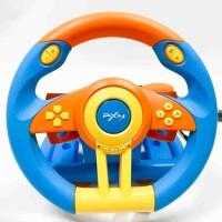 PXN V3 Pro Gaming Steering Wheel with Pedals 180 Degree Racing Wheel Vibration for PC PS3 PS4 Switch Cyan