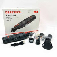 DEPSTECH A1L 8V Mini Cordless Grinder 2.5Ah Cordless Rotary Tool Multi Tool Kit with LED Light 5000-30000RPM Speed ​​47 Accessories for Grinding, Engraving, Polishing and DIY