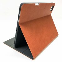 KingBlanc Case for iPad Pro 12.9 inch 6th Generation 2022 5th/4th/3rd Generation (2021/2020/2018) with pen holder, auto wake/sleep, Pencil 2 wireless charging, vegan leather smart cover, brown