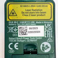 Bosch Laserentfernungsmesser PLR 30 C (Distanz bis 30m präzise messen, Bluetooth-Konnektivität, Messfunktionen)