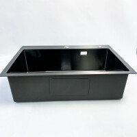 Sink Black 65 x 45 cm, Auralum Kitchen Sink 1 Bowl,...