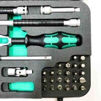 Wera (attachment 8784-A1 is missing) 8100 SA 4 Zyklop speed ratchet set, 1/4 inch drive, imperial, 41 pieces, 05003535001