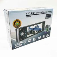 1 Din Autoradio mit Wireless Carplay & Android Auto - 5,1 Zoll HD Touchscreen Radio mit EQ/FM AM RDS Radio/AUX Eingang/TF/SWC + Rückfahrkamera & MIC